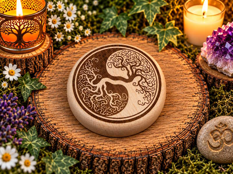 Árbol de la vida Ying Yang madera haya